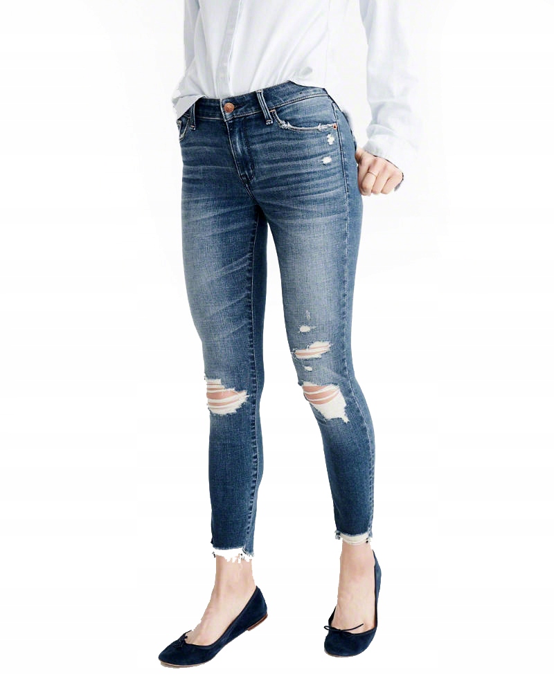Abercrombie úzké nohavice díry Hollister W27 L30 7/8 36