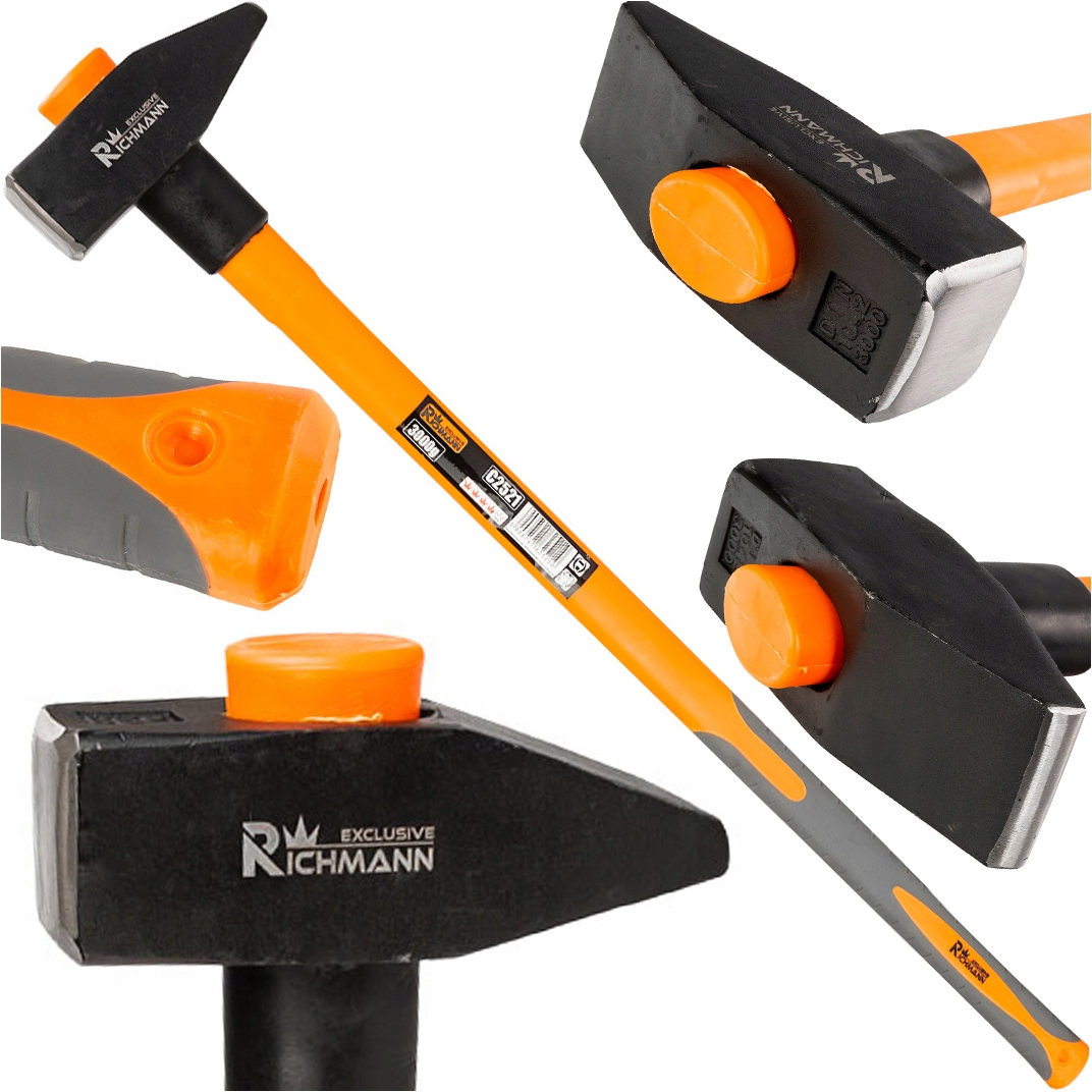 Młotek Młot Ślusarski 5000g 5kg Trzonek Fiberglass Włókno Szklane Stal Kuta