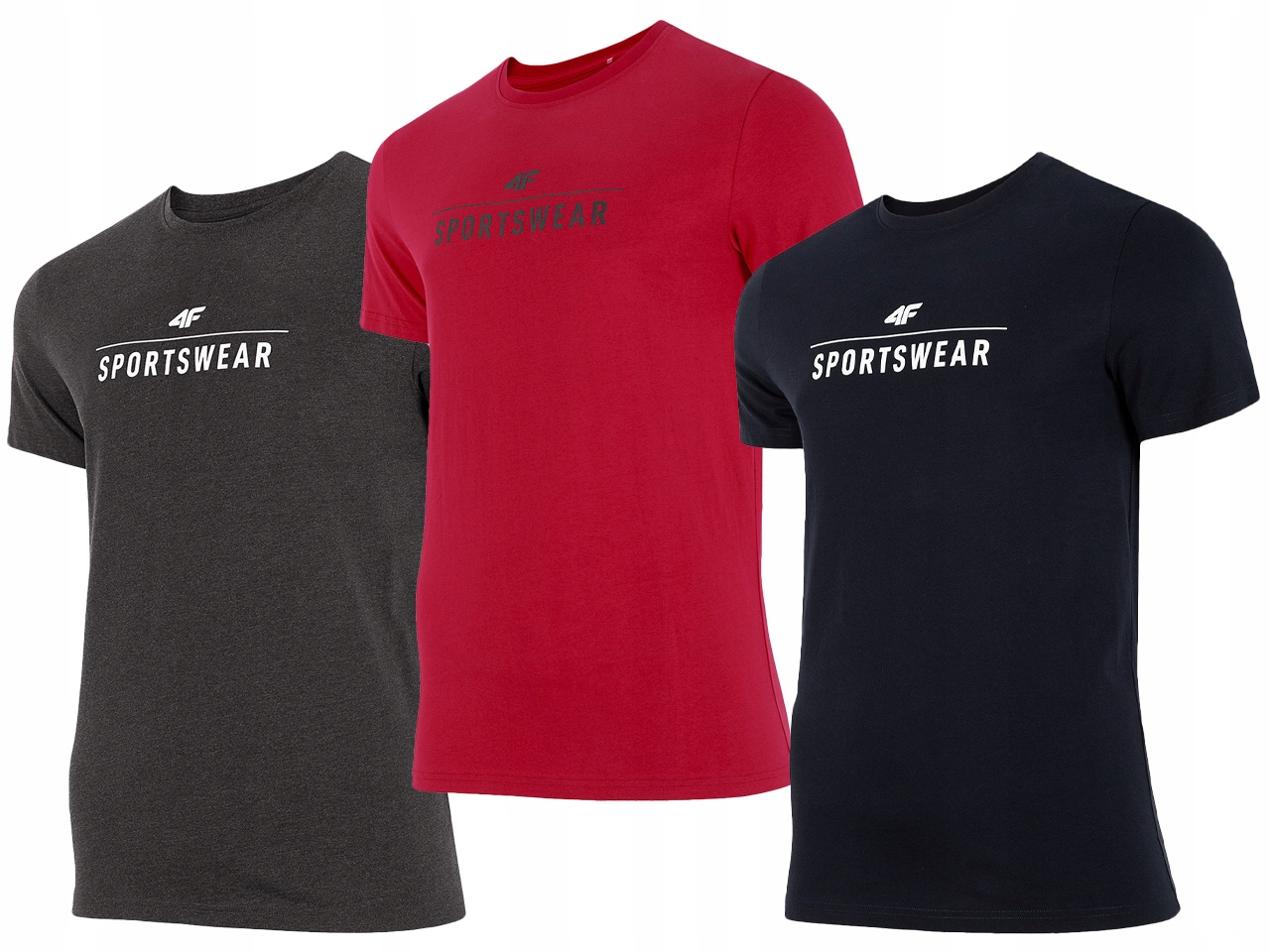 

Koszulka Męska 4F T-shirt Zestaw 3szt Komplet KT05