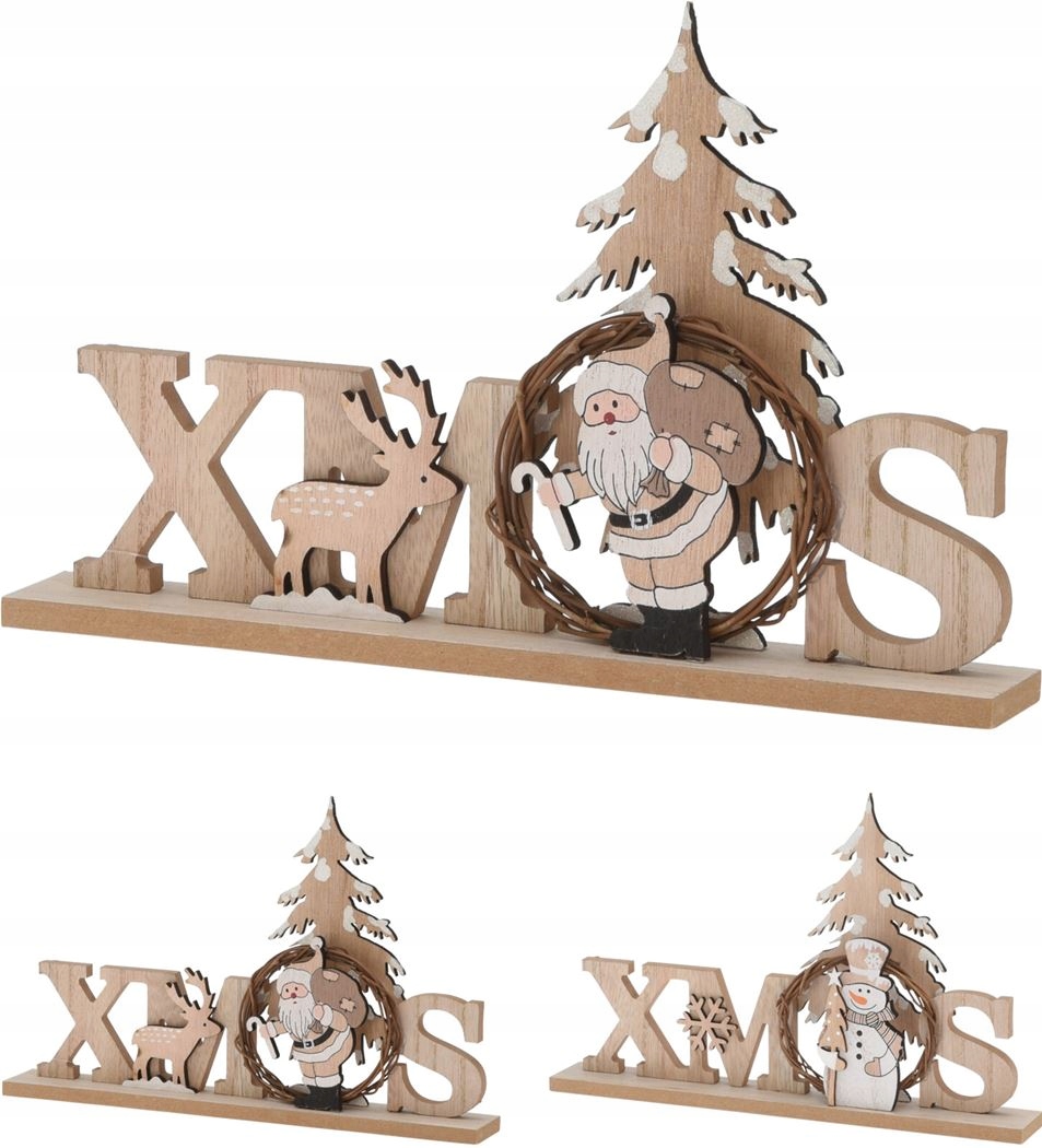

Napis Xmas dekoracja świąteczna ozdoba święta beż