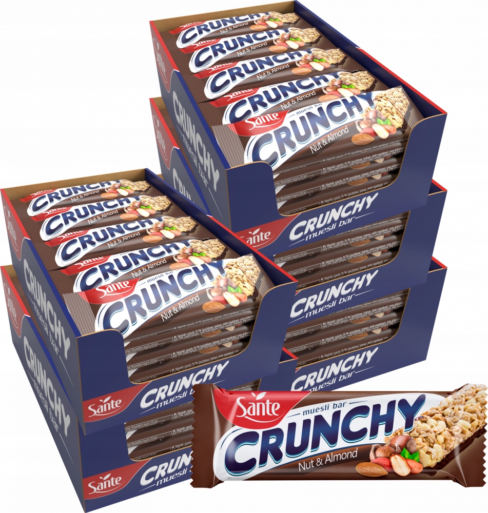 Baton Crunchy Sante orzechowo-migdałowy 40g x125