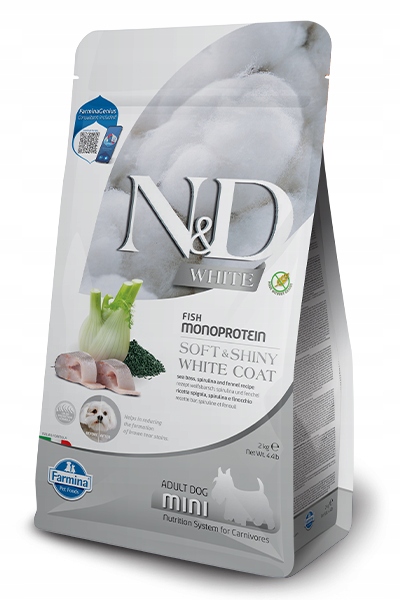 Farmina N&d White Dog Mořský Vlak, Spirulina a Feniklu Adult Mini suché...