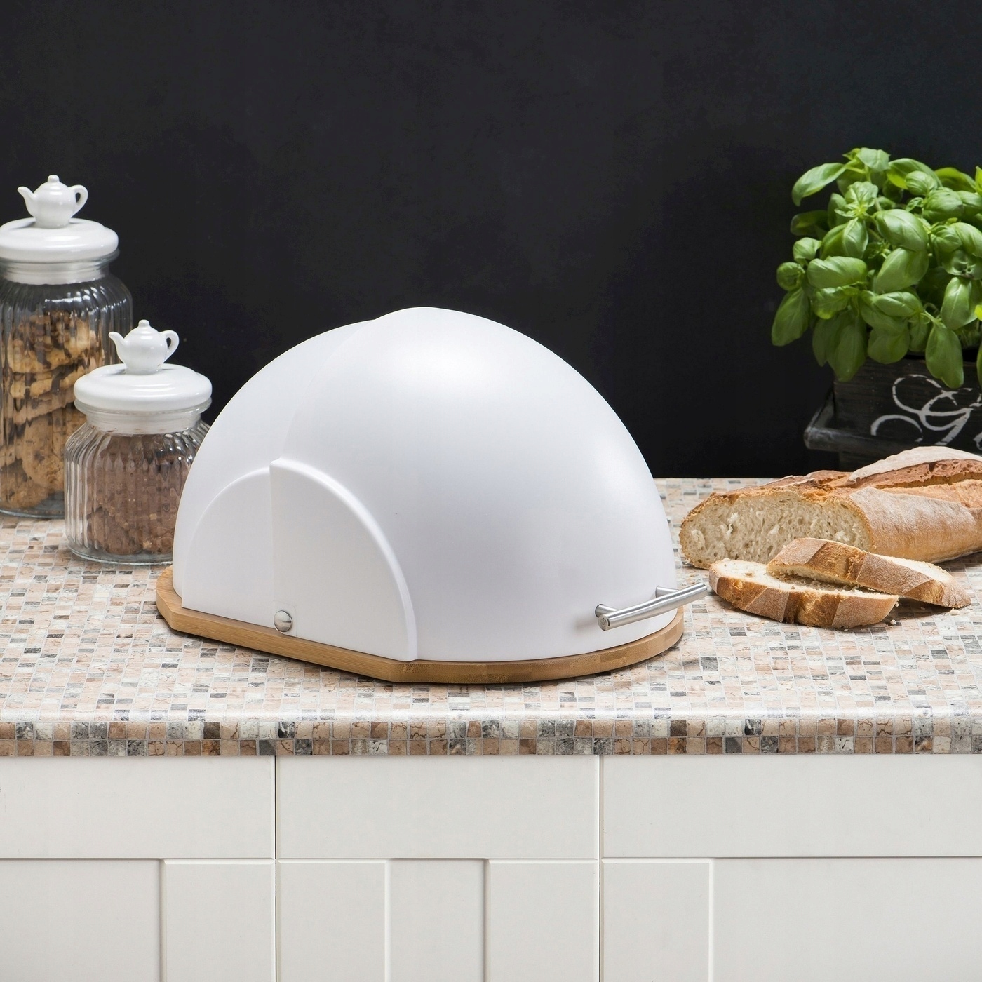 Praktyczny BIAŁY CHLEBAK pojemnik na chleb +DESKA do krojenia 2w1 GALAXY Rodzaj z deską