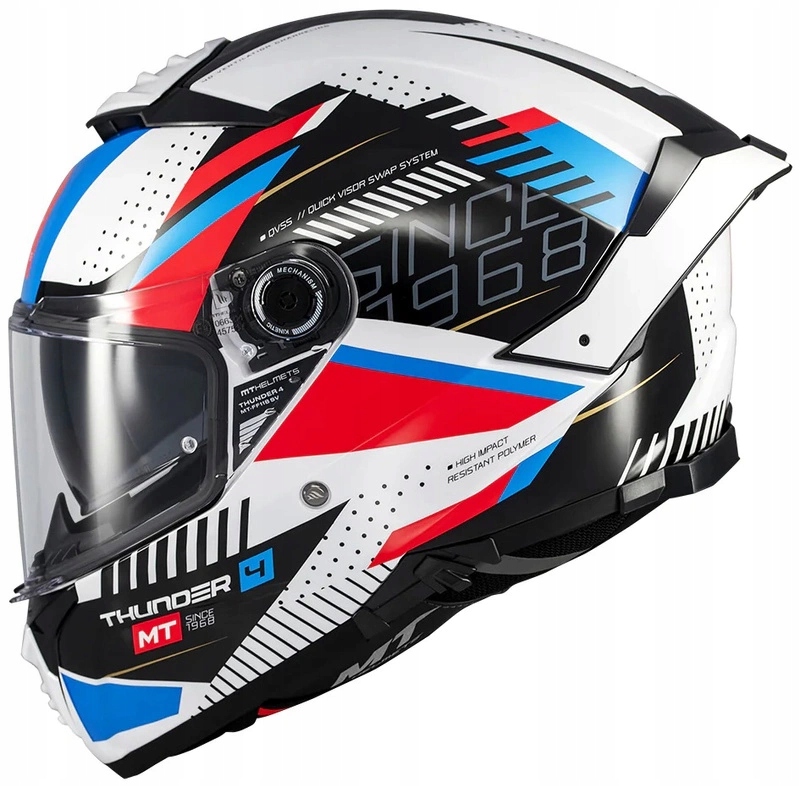 Motocyklová prilba Mt Thunder 4 Sv Luminence Black/white/blue