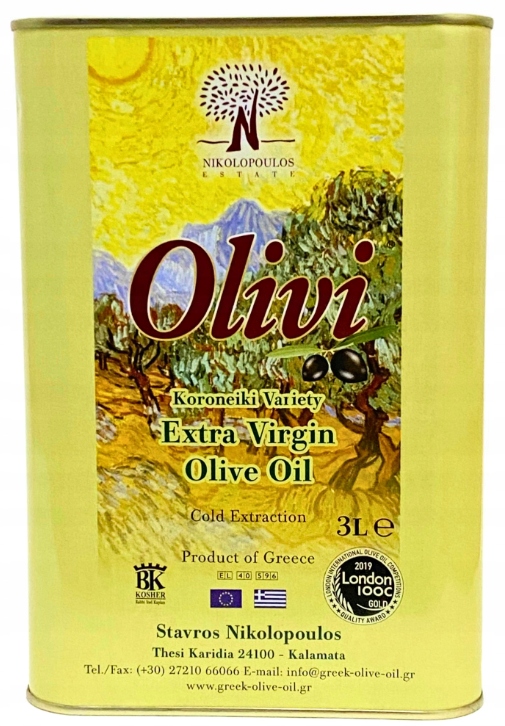 Levně Řecký olivový olej lisovaný za studena 3L Čerstvý early harvest