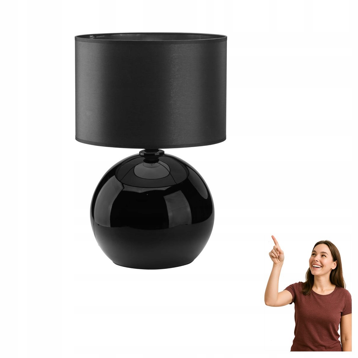 Nočná stolová lampa Palla Black 5080 Tk Lighting