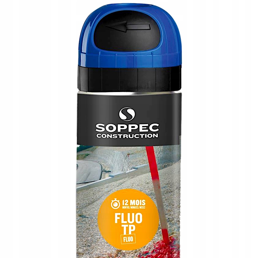 Farba geodezyjna Spray niebieski Soppec FLUO TP Pojemność 500 ml