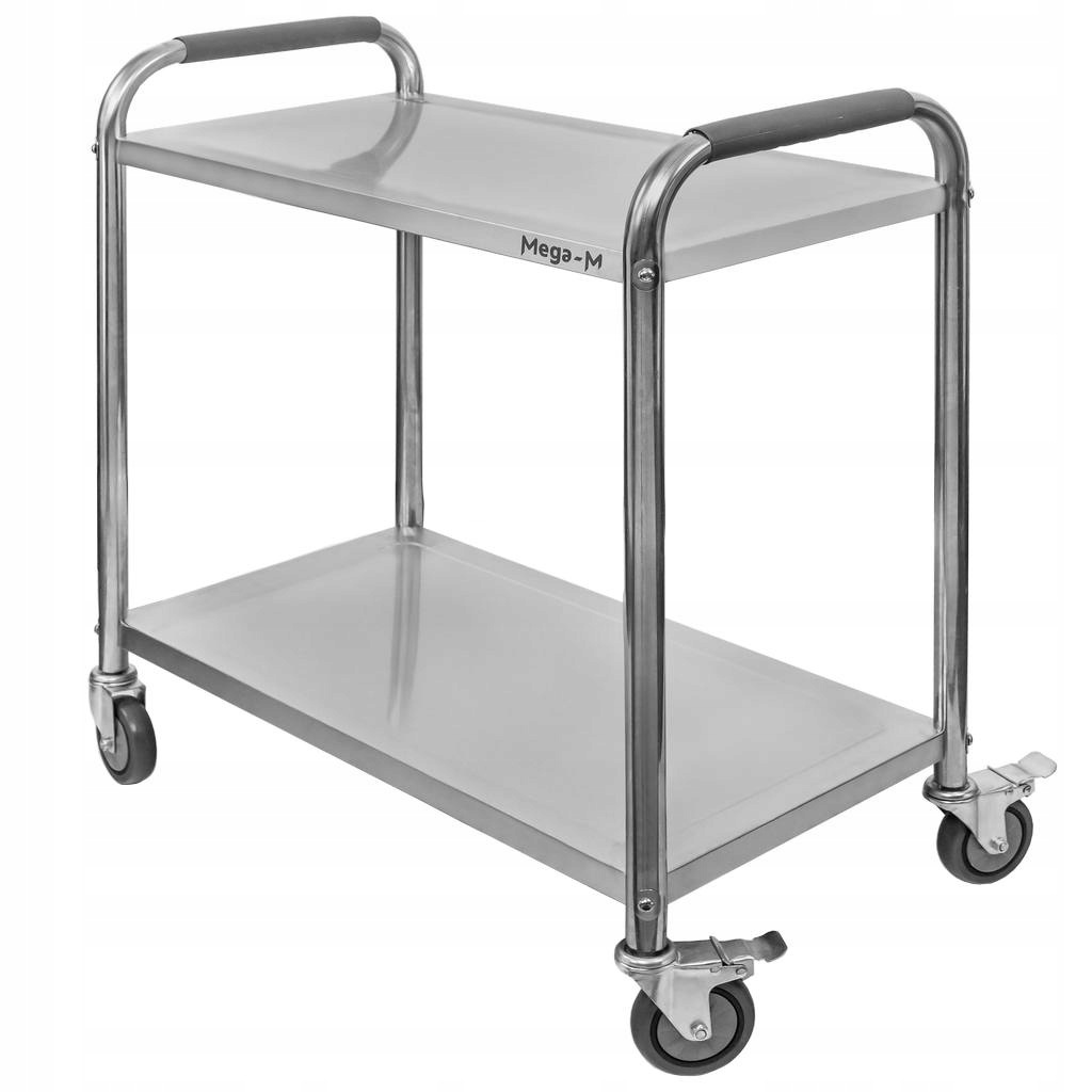Číšnický vozík 2 police Nerezová ocel 75x40x90 cm Mega-M Odhlučňovací rohože