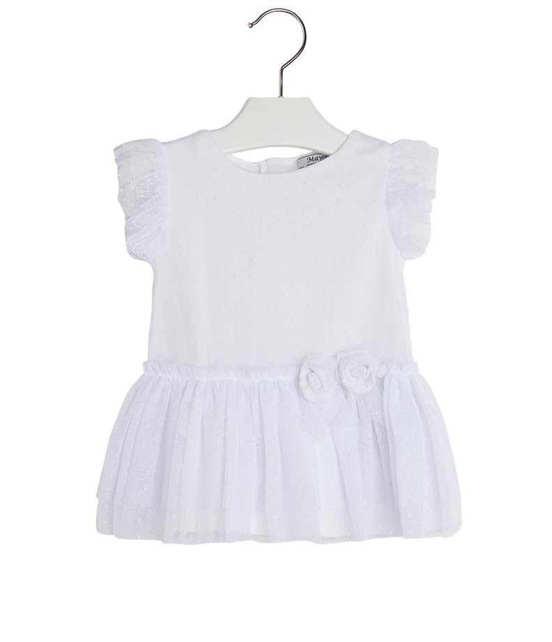 

Sukienka Mayoral 1925 biała elegancka ozdobna r.86