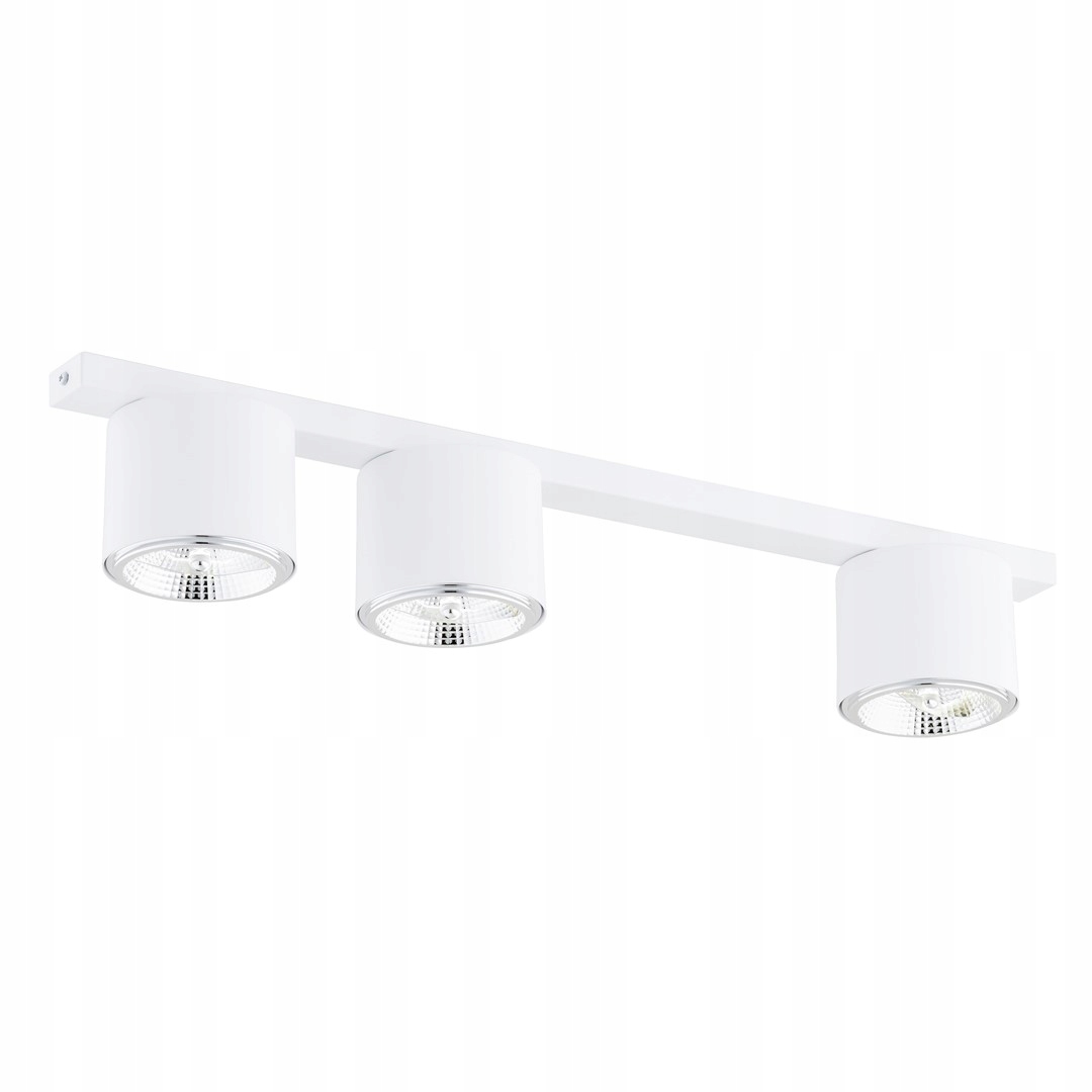 Trojitá biela stropná lampa s minimalistickou lištou 70 cm 3 body Emibig
