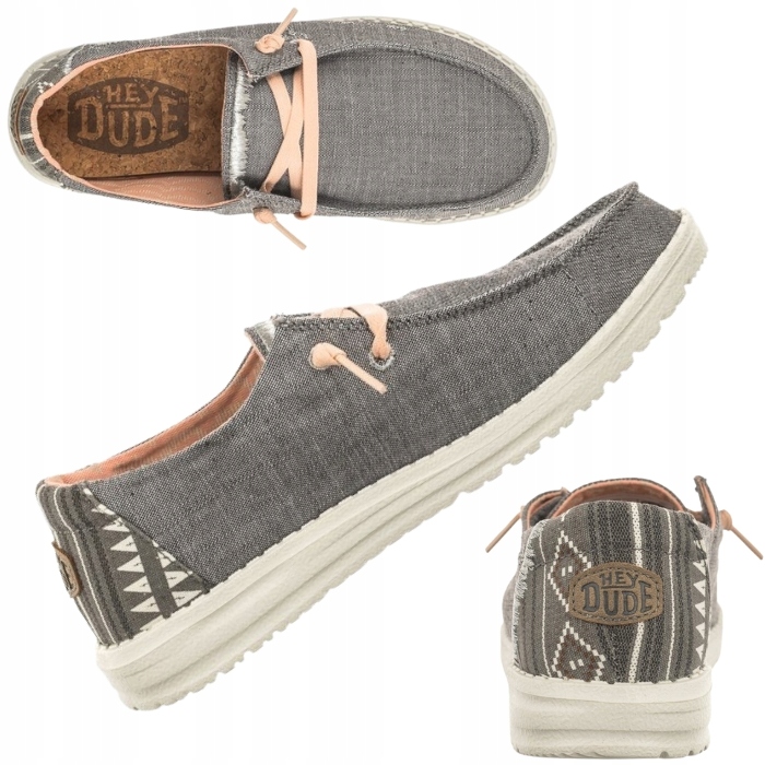 Hey Dude Dámské Polobotky Pohodlné Látkové Boty Lehké Mokasíny vel. 41