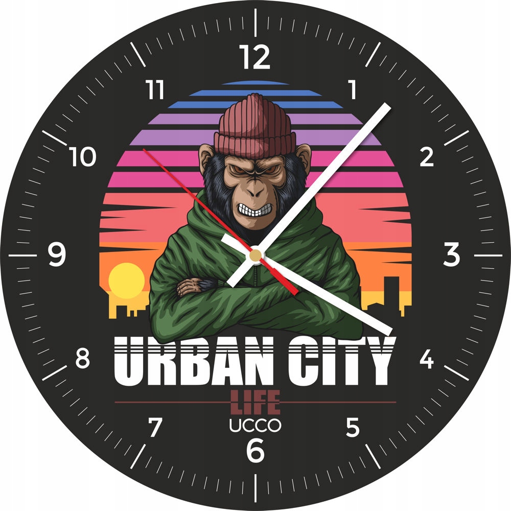 

Zegar ścienny Urban City Life Małpa Monkey 30 cm