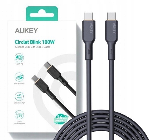 CB-SCC102 silokonowy kabel Usb C Usb C 1.8m 5A 100WPD 20V