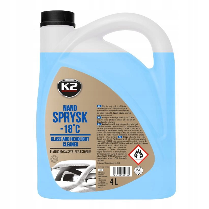 Płyn do spryskiwaczy zimowy K2 Nano Sprysk -18°C 4L K627