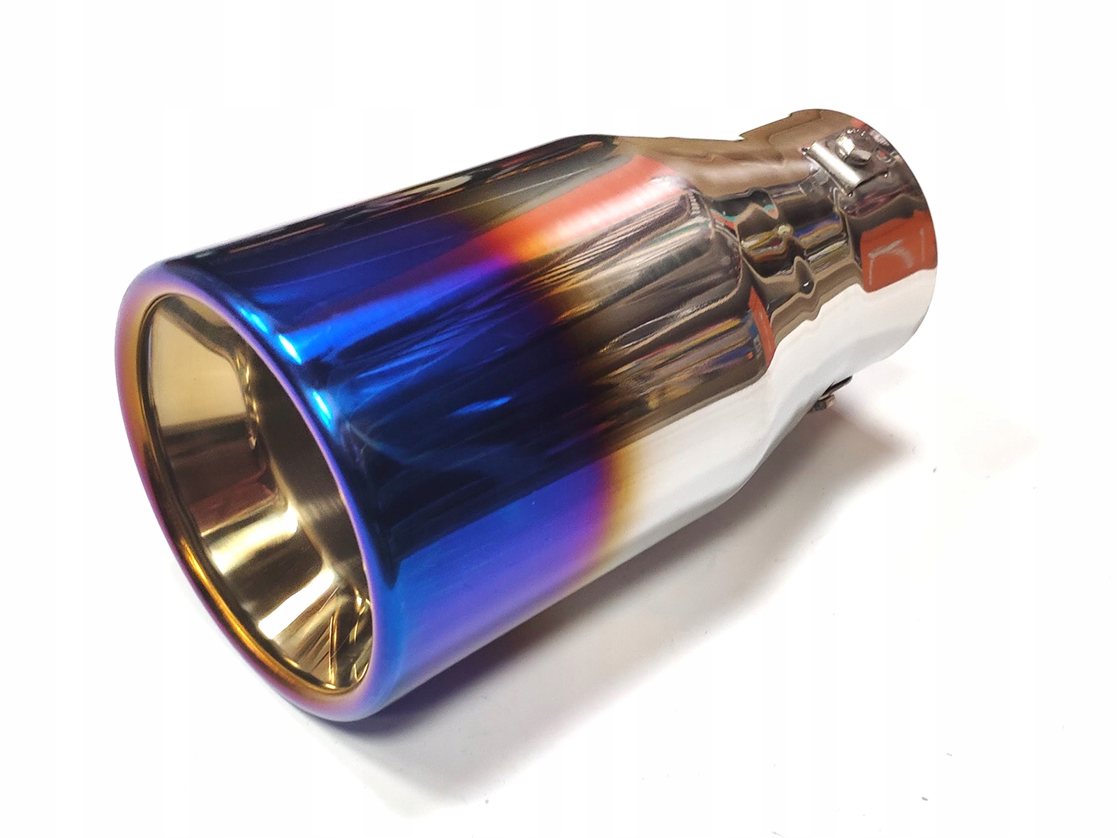 GRATISY# KOŃCÓWKA WYDECHU STAL NIERDZEWNA BLUE CHROM 102mm