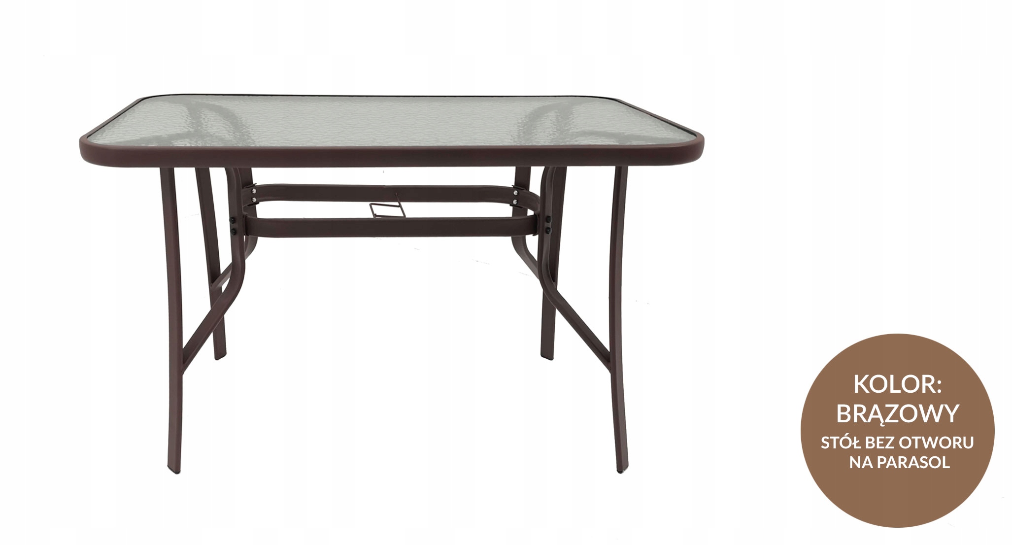 SZKLANY STÓŁ OGRODOWY NA TARAS 150x80 cm 8os. Producent Kontrast