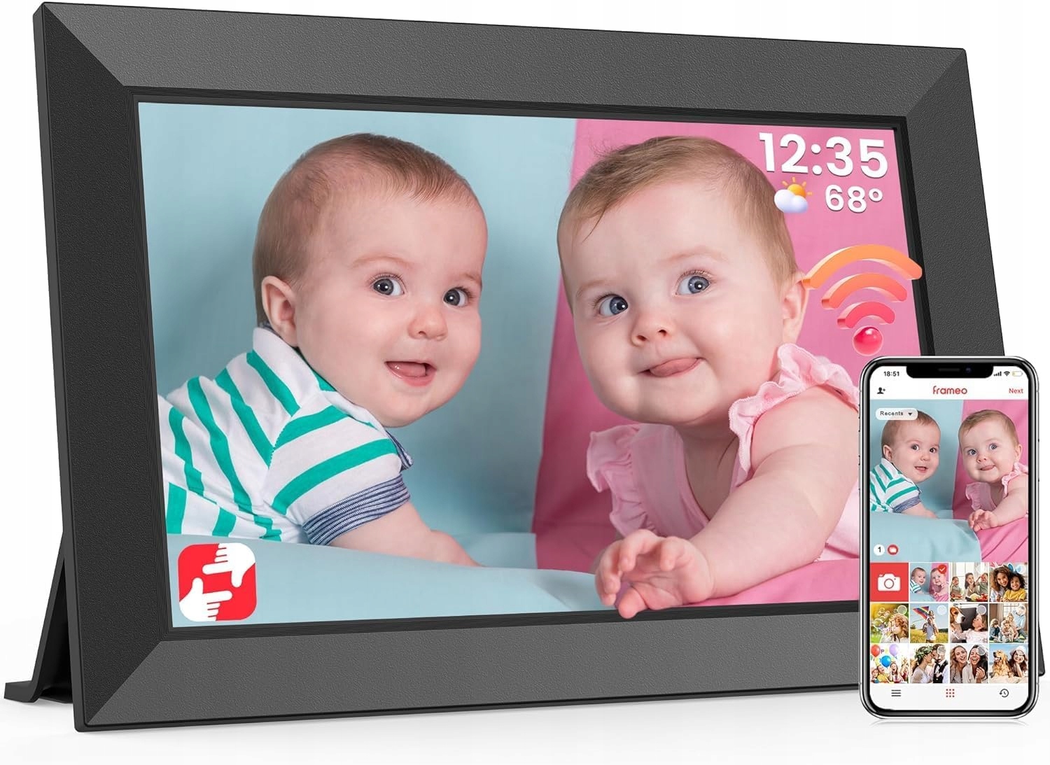 Rámeček Na Fotografie Frameo 10.1" Fotorámeček Vysoká Kvalita Hd Fotografické Videa