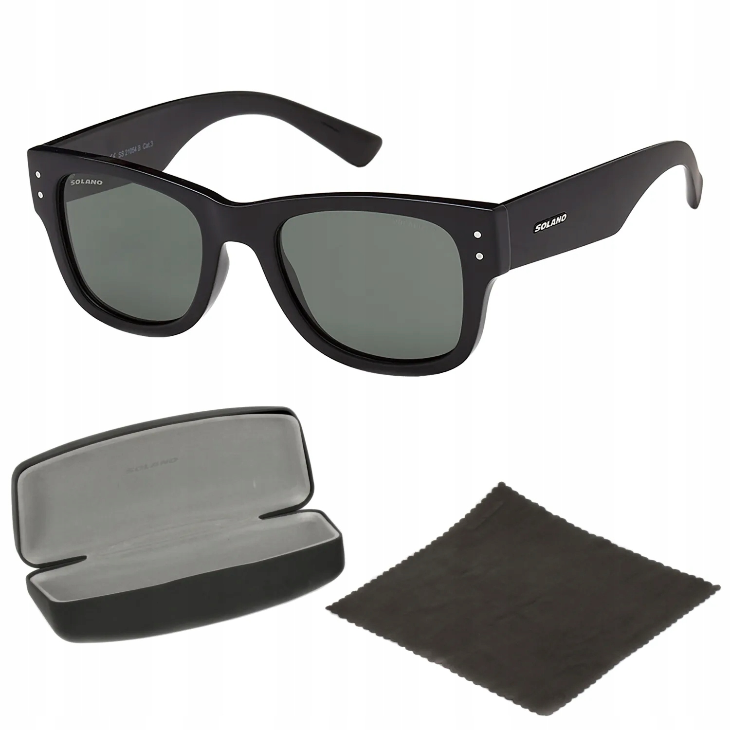 SS21054B Černé polarizační sluneční brýle Solano