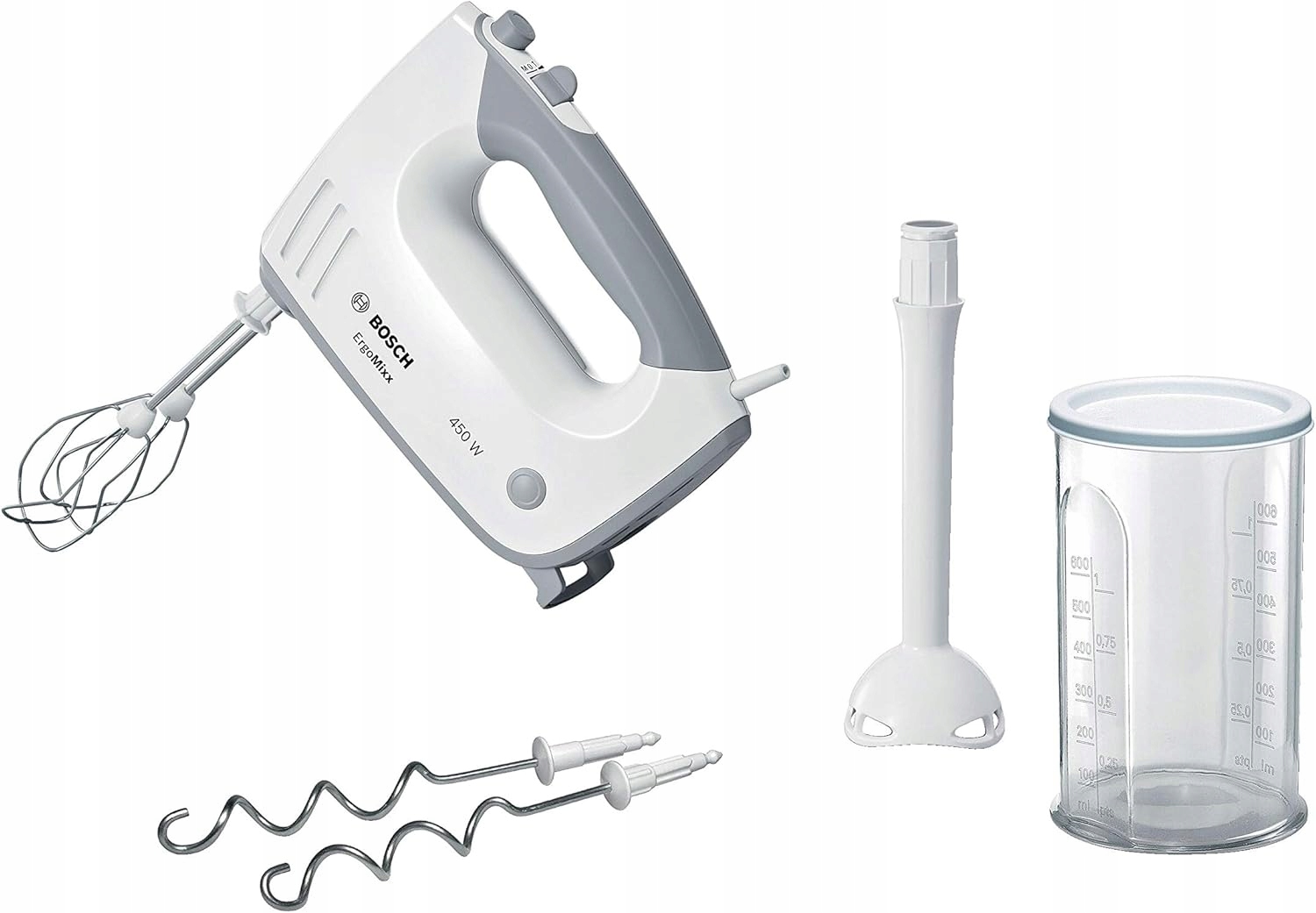 BOSCH Mikser Ręczny ErgoMixx 450W 5 Prędkości Turbo Blender Akcesoria — miniatura 4