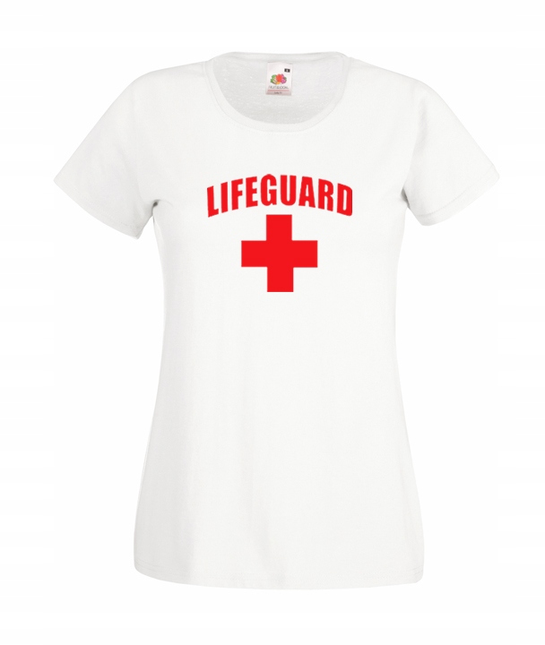 

XXL Koszulka Damska Ratownik Lifeguard Napis Wzór