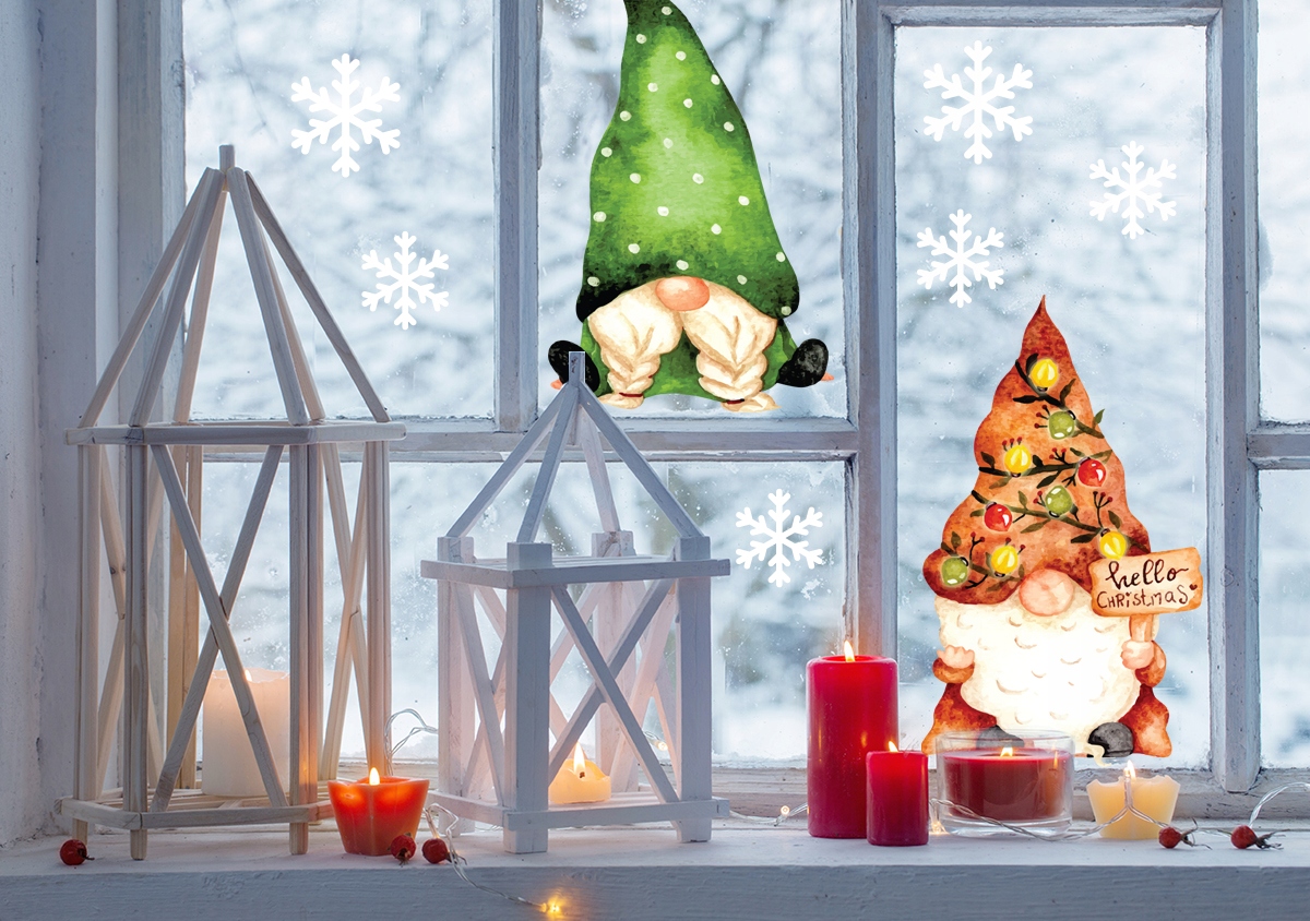 NAKLEJKI na OKNO MEBLE ŚCIANĘ ŚWIĘTA GNOMY Marka Fabryka Naklejek