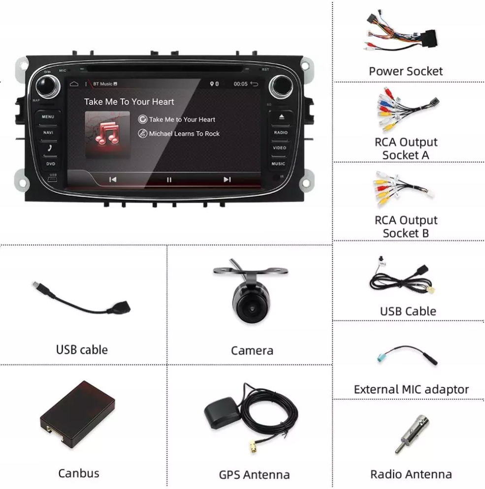 RADIO ANDROID FORD MONDEO MK4 FOCUS GALAXY S-MAX Radio pasmo AM pasmo FM