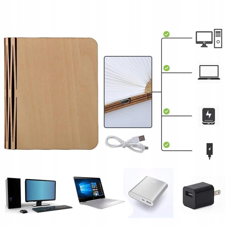 LAMPKA NOCNA DLA DZIECI LED Oryginalna Pomysłowa SKŁADANA KSIĄŻKA Na Biurko Zasilanie akumulatorowe