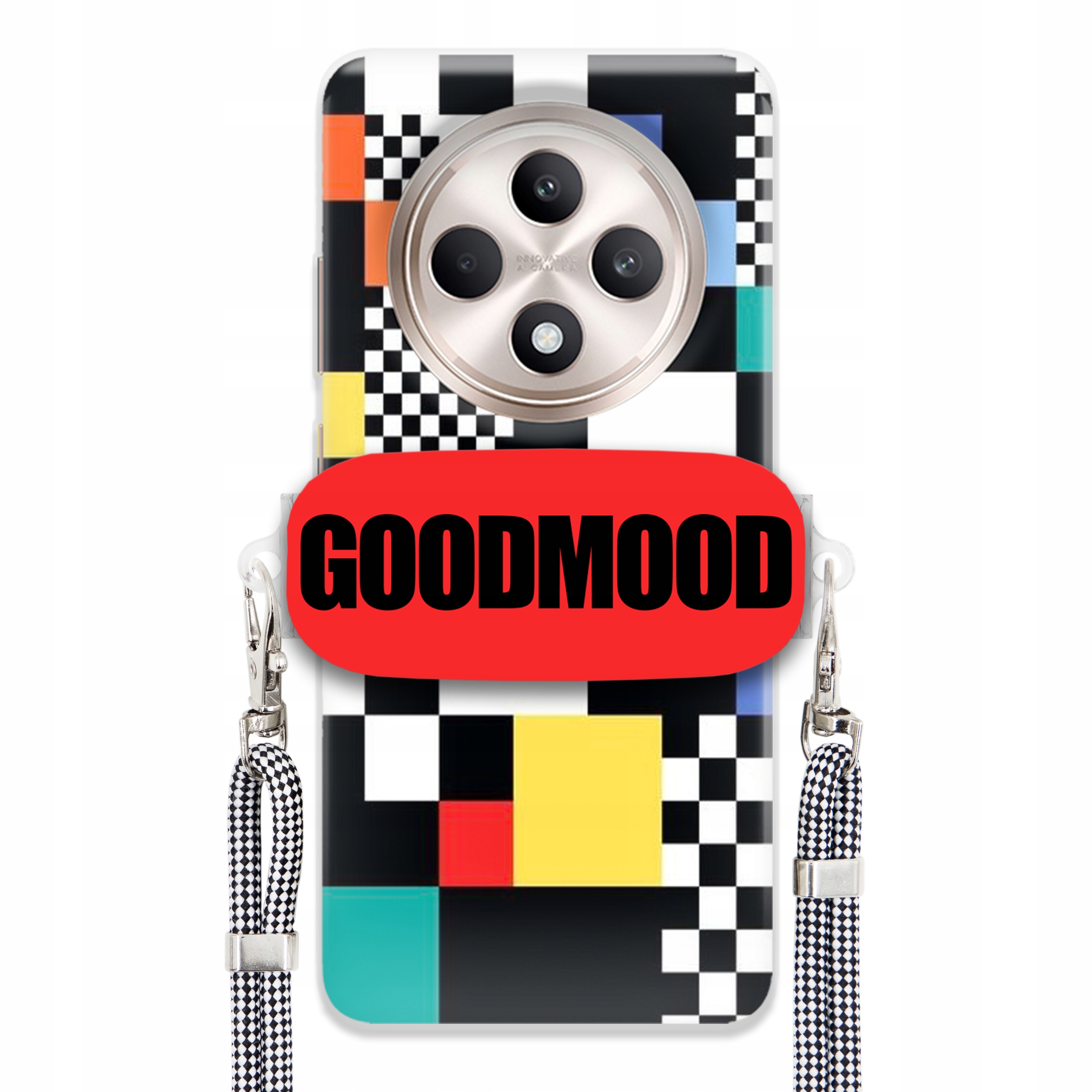 Pouzdro Pro Oppo Reno 12F 5G Case Držák Na Vodítko Zebra Telefonu Pixelart MIX Wz