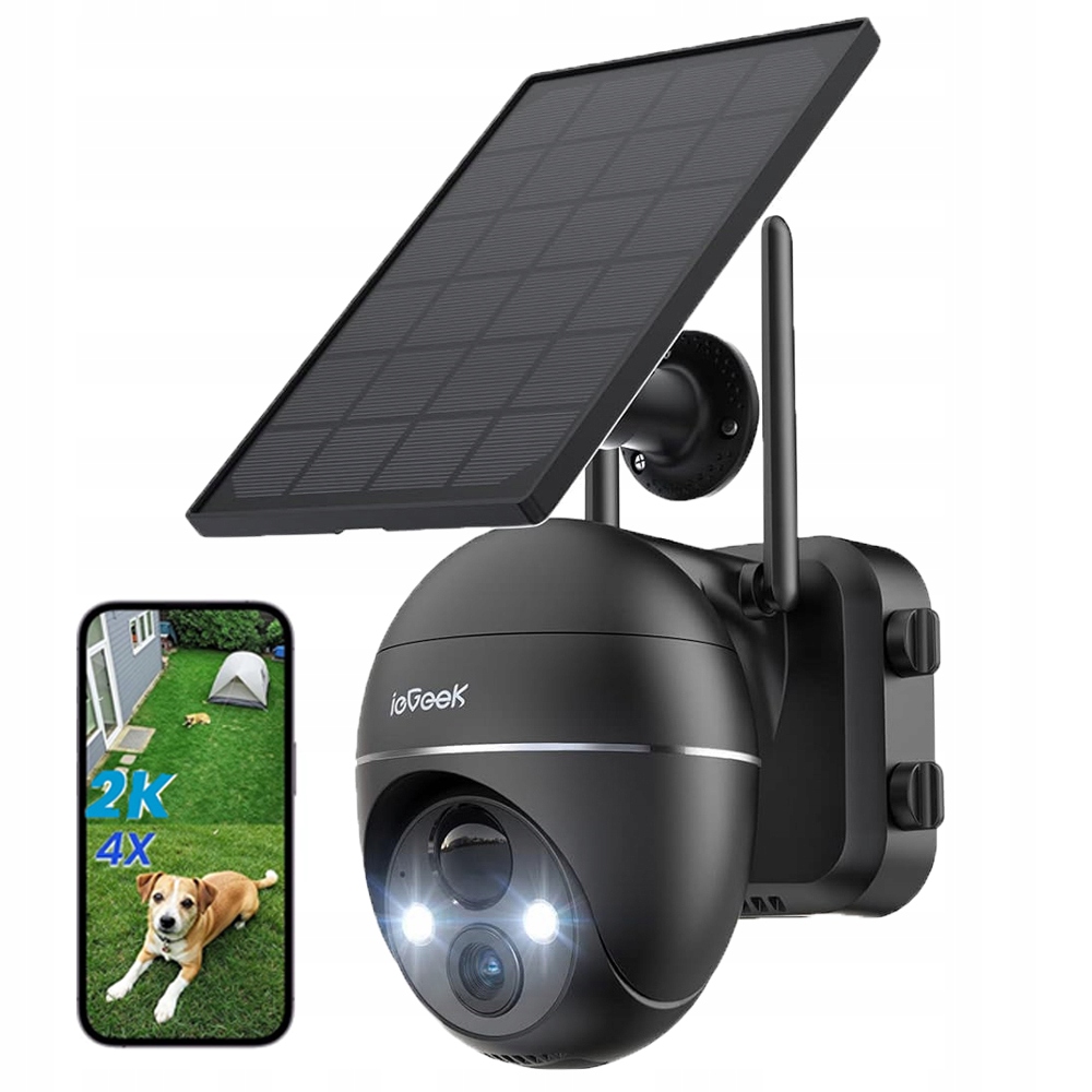 2K venkovní monitorovací kamera, solární baterie, monitorovací kamera Ptz