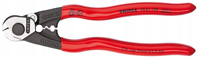 Nůžky na dráty dratěná lana kováno potaženo plastem 190 mm 9561190
