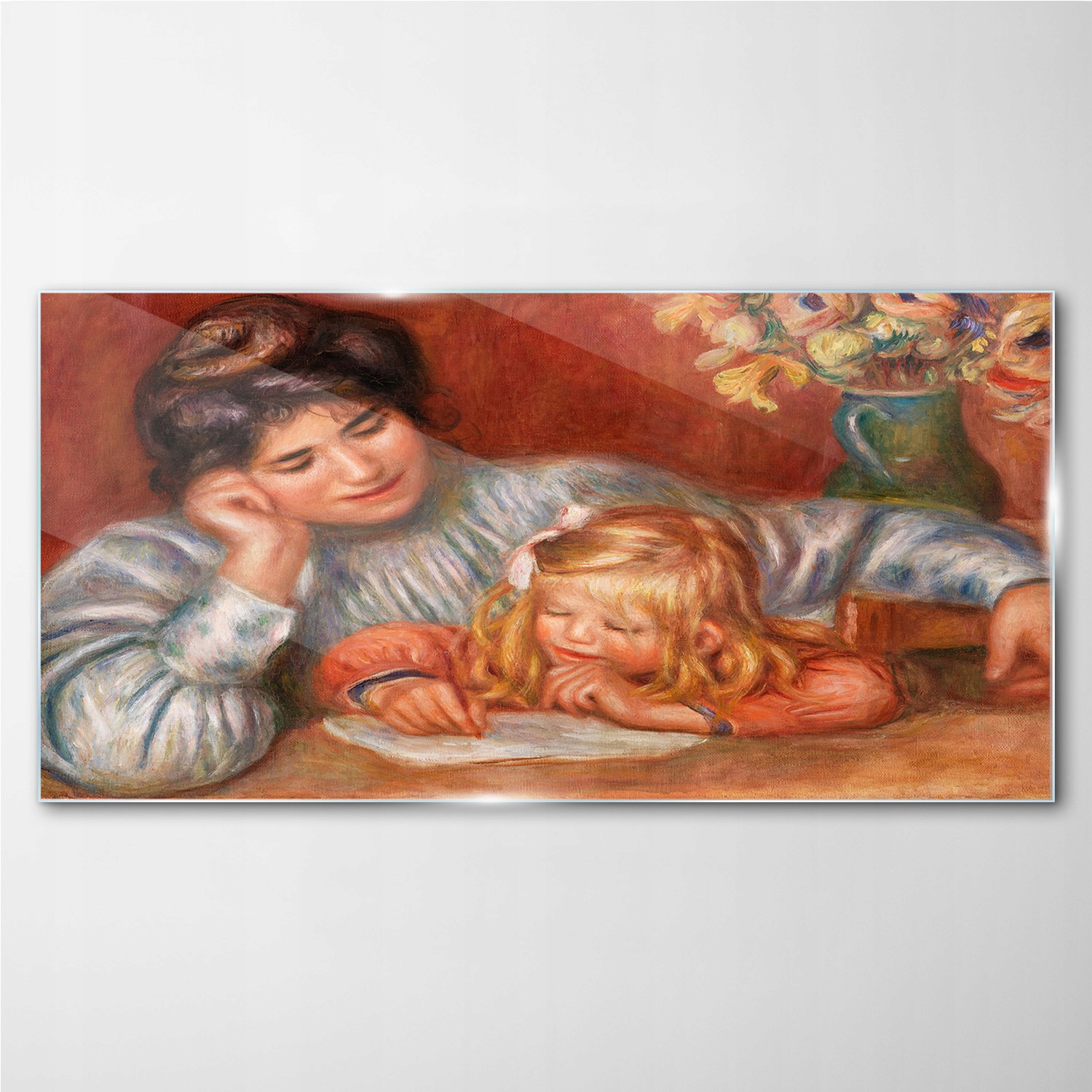 

Obraz szklany Kobiety dziecko kwiaty wazon 140x70