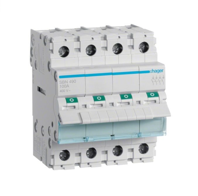 

Hager Rozłącznik izolacyjny mod Fr 4P 100A SBN490
