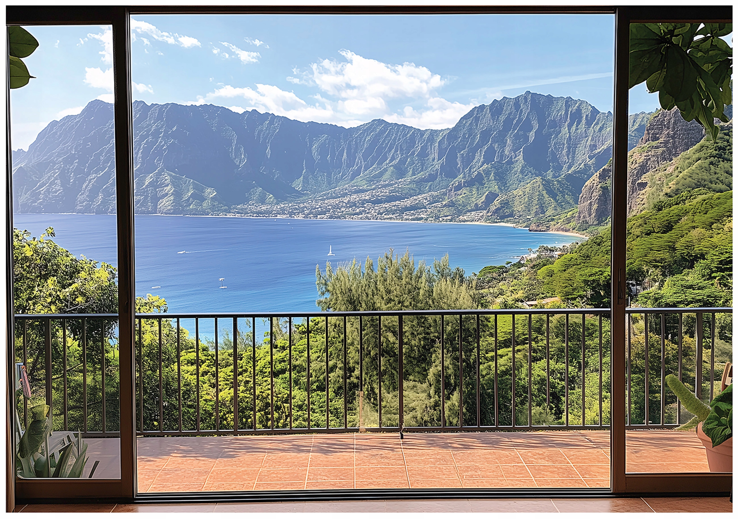 Fototapeta vliesová Panorama s výhľadom na Tropický balkón 300x210 lepidlo