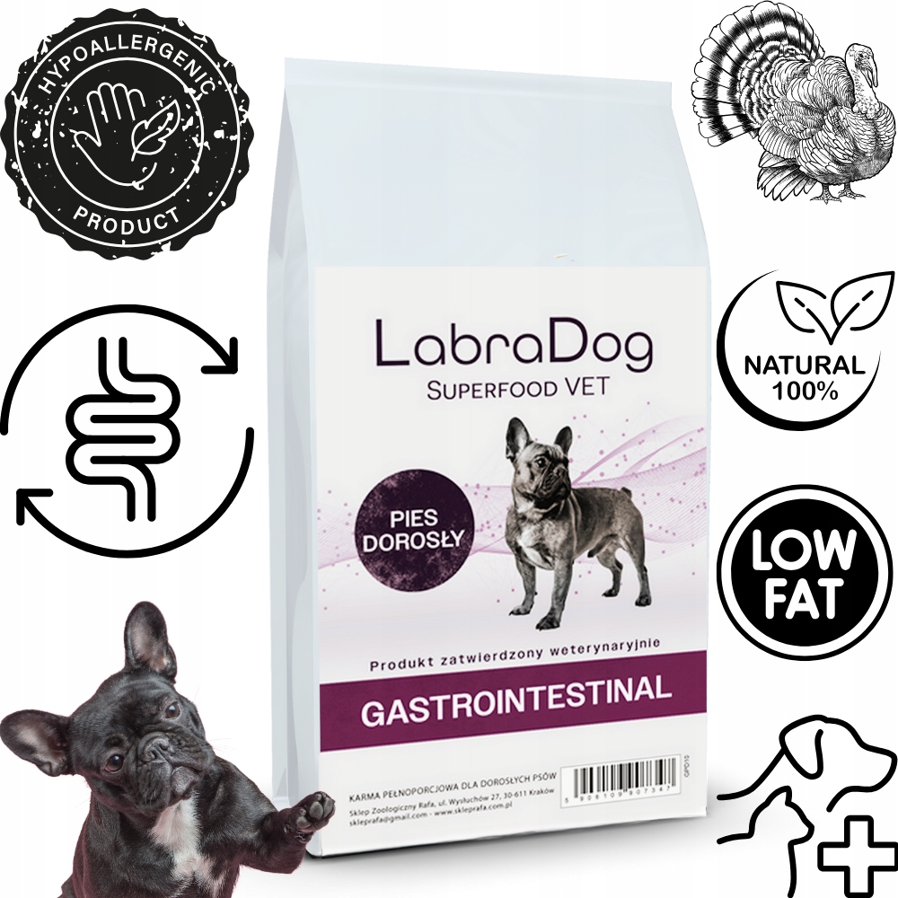 LabraDog Superfood Vet Hydrolyzovaný Krůta Gastrointestinal low fat 10 kg