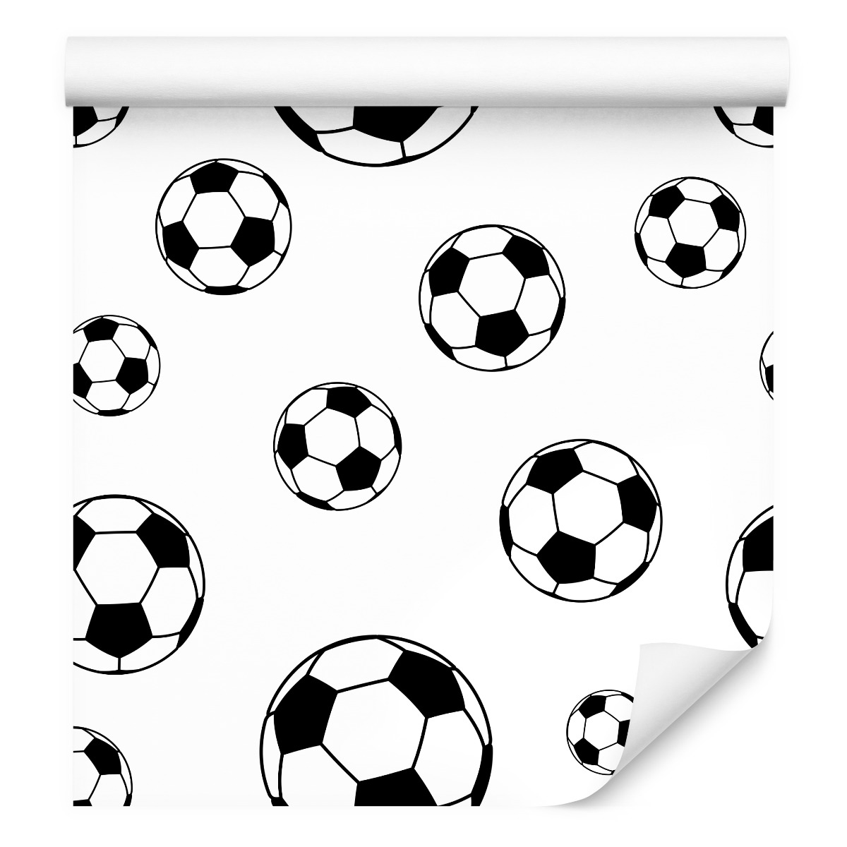 Tapeta do pokoje pro chlapce, černobílý fotbal