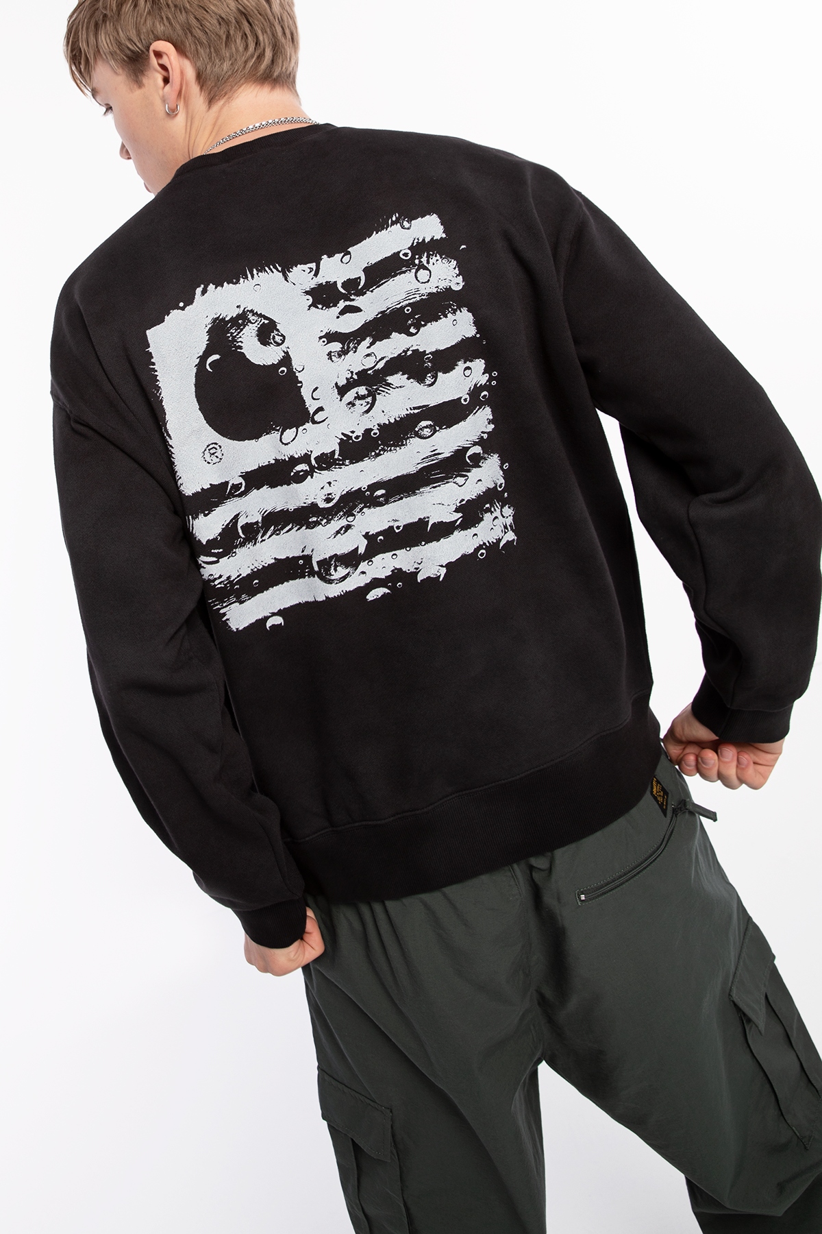 Pánská mikina Carhartt Wip Chromo Sweat Black Chromo White I03 S