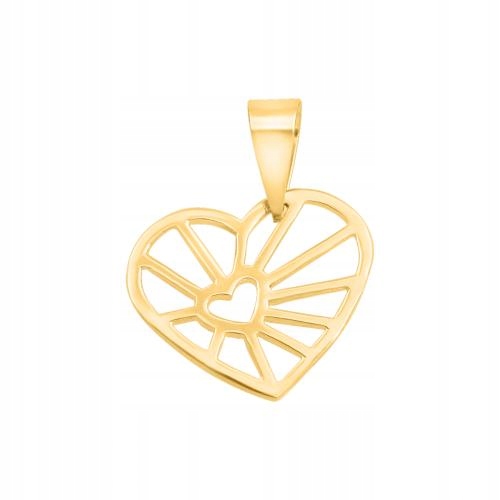 Přívěsek Ze Zlata 585 ažurové srdce lesklý přívěsek jako dárek