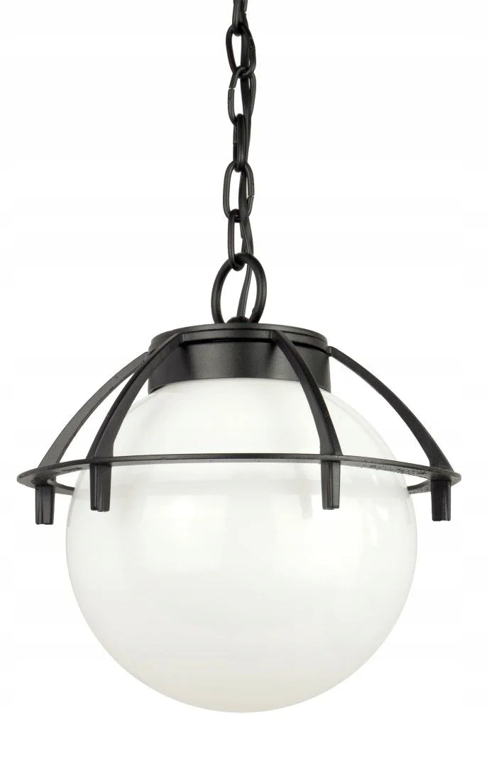 Závesná vonkajšia záhradná lampa čierna guľa 20 cm biela alebo dymová Su-ma