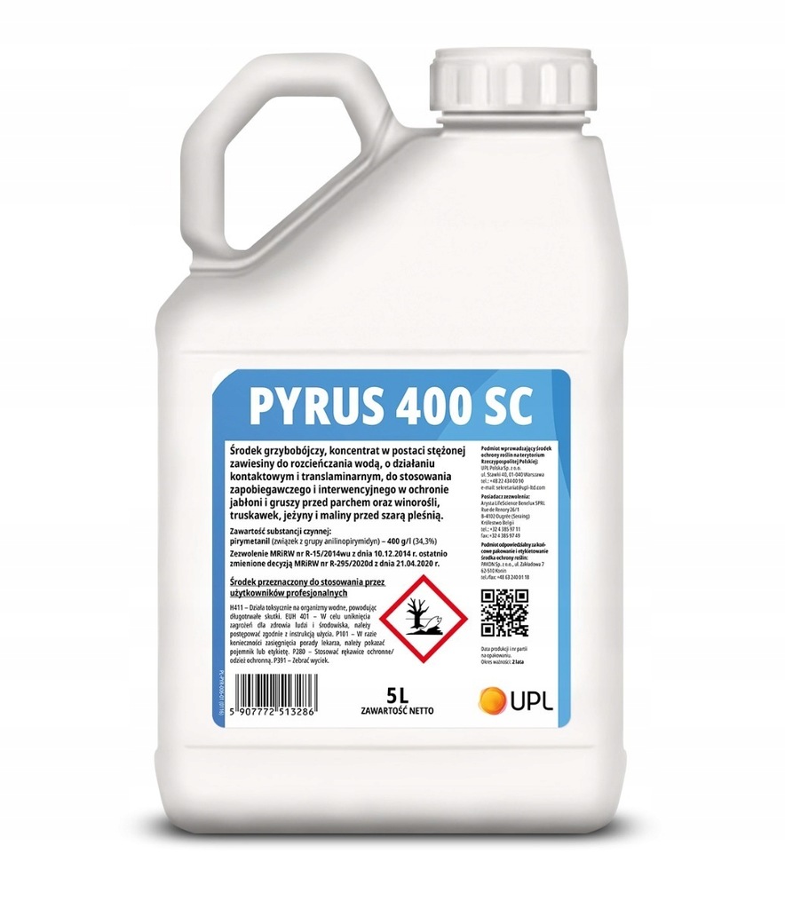 Pyrus 400 SC 5l - ŚRODEK GRZYBOBÓJCZY SZARA PLEŚŃ