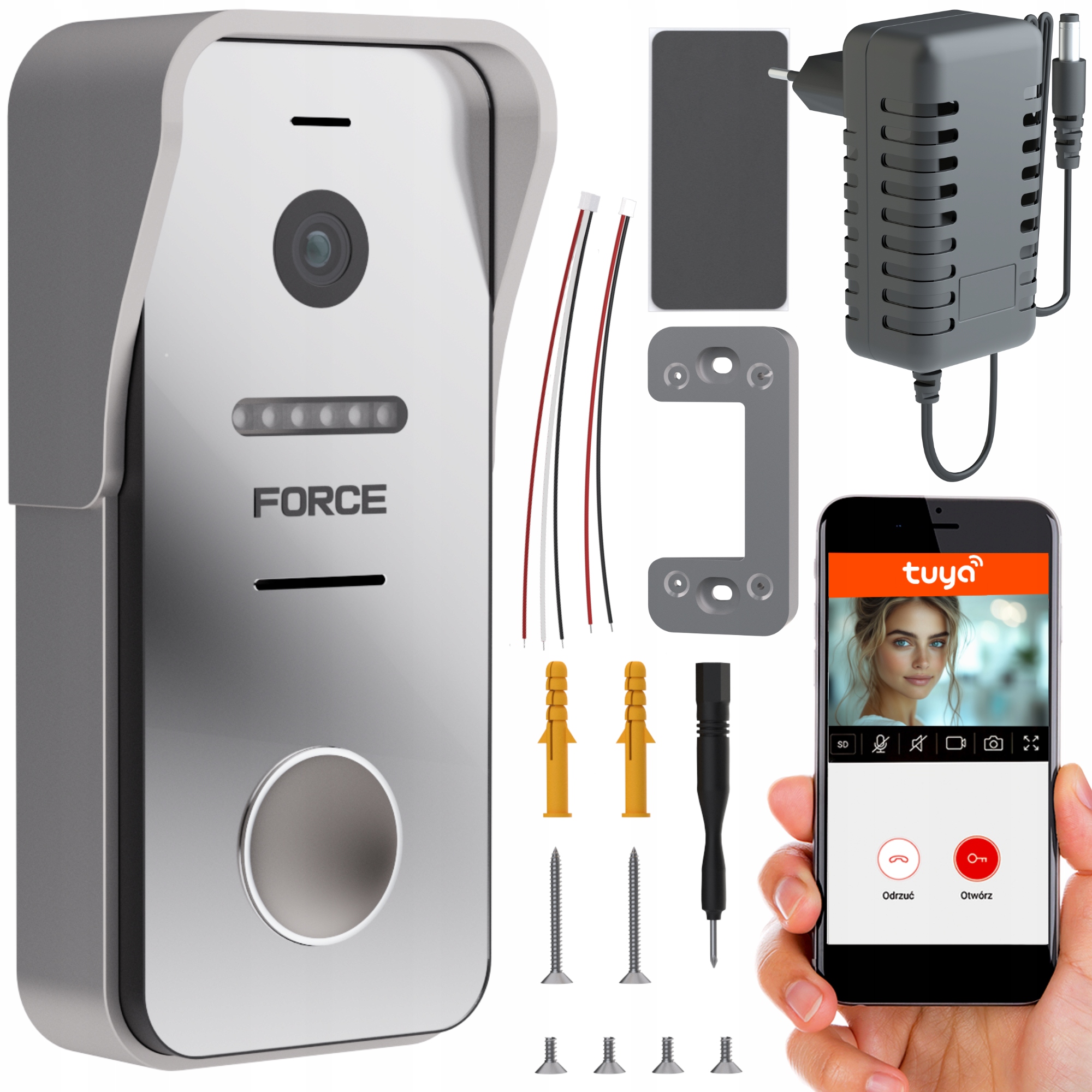 Force Db-ahd-t Videovrátnik Interkom Videozvonček 2MP Ahd Tuya WiFi