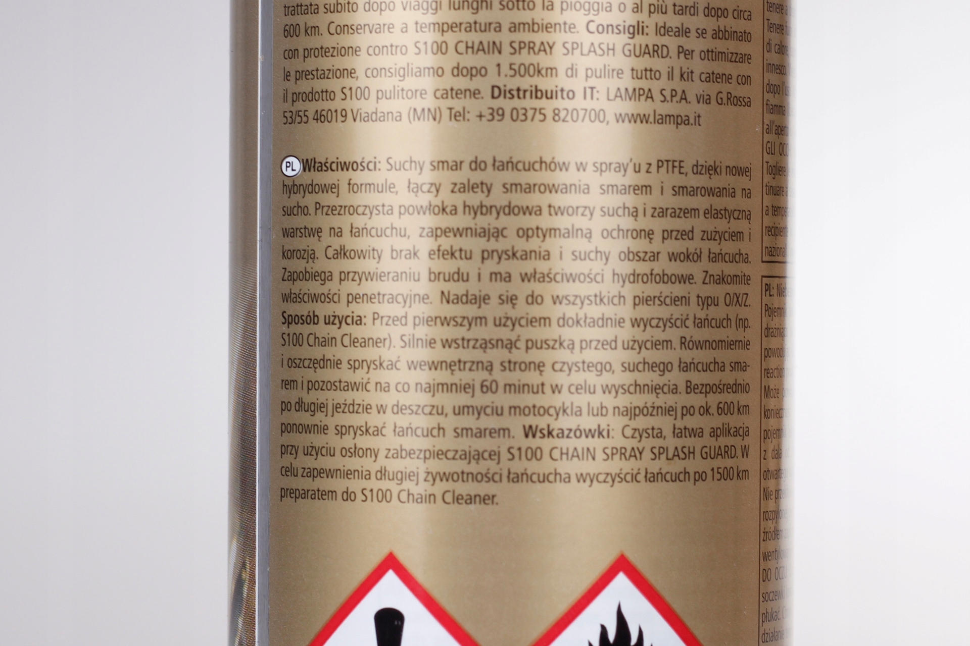 S100 DRY LUBE CHAIN SPRAY smar do łańcucha GRATIS Producent S100