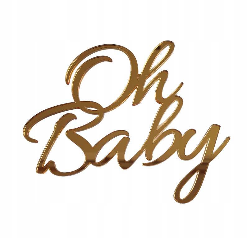 

Topper dekor na bok tortu Oh Baby Shower złoty