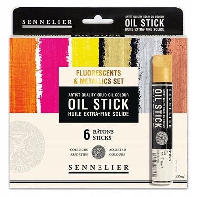 Sada Oil Stick Fluo & Metallic, Sennelier, 6 ks