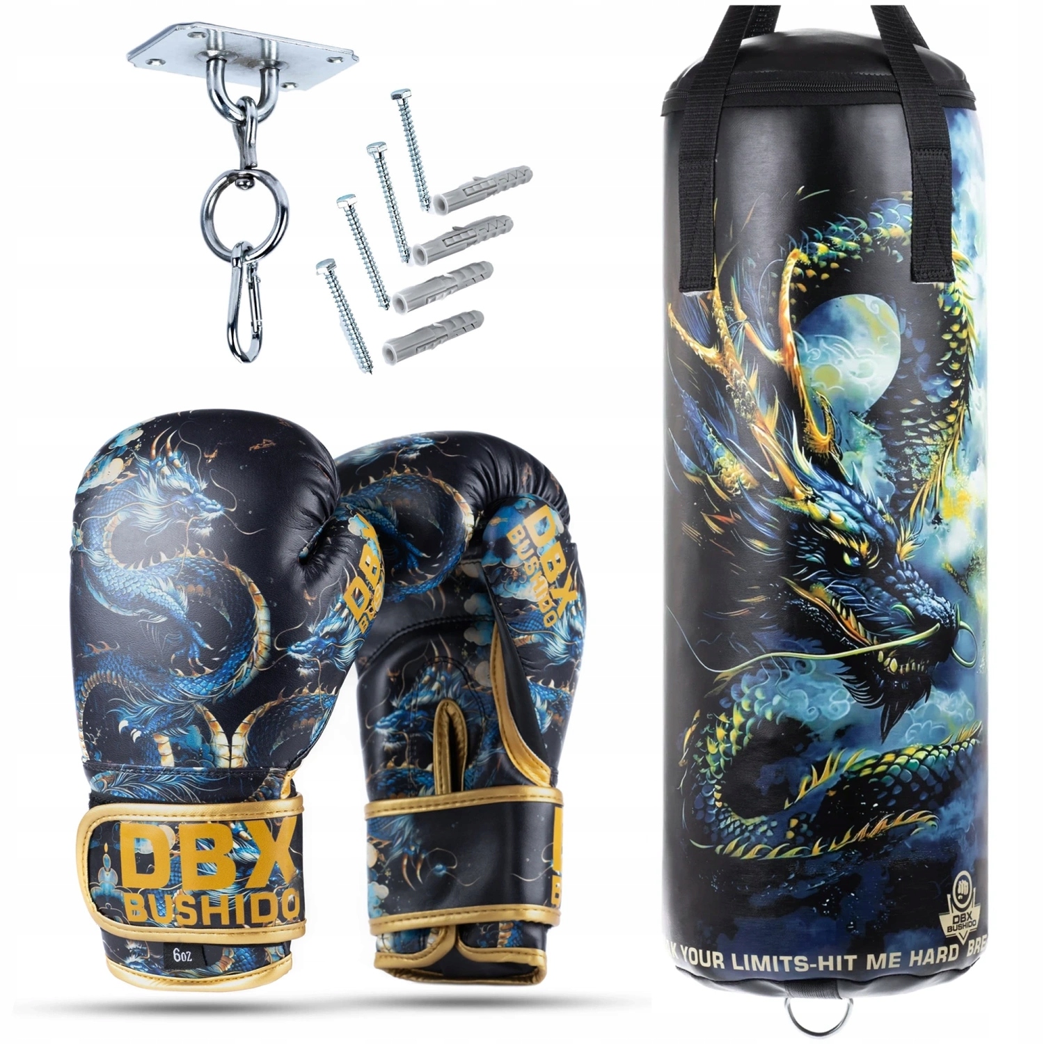 Gotowy Zestaw Do Boksu Dla Dzieci Worek 75 CM Rękawice 6oz Boks Dbx Bushido