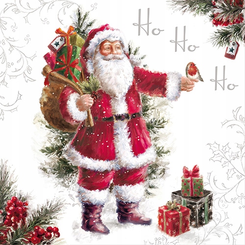 

Serwetki HoHoHo 3-warstwowe Mikołaj 33x33cm 20szt