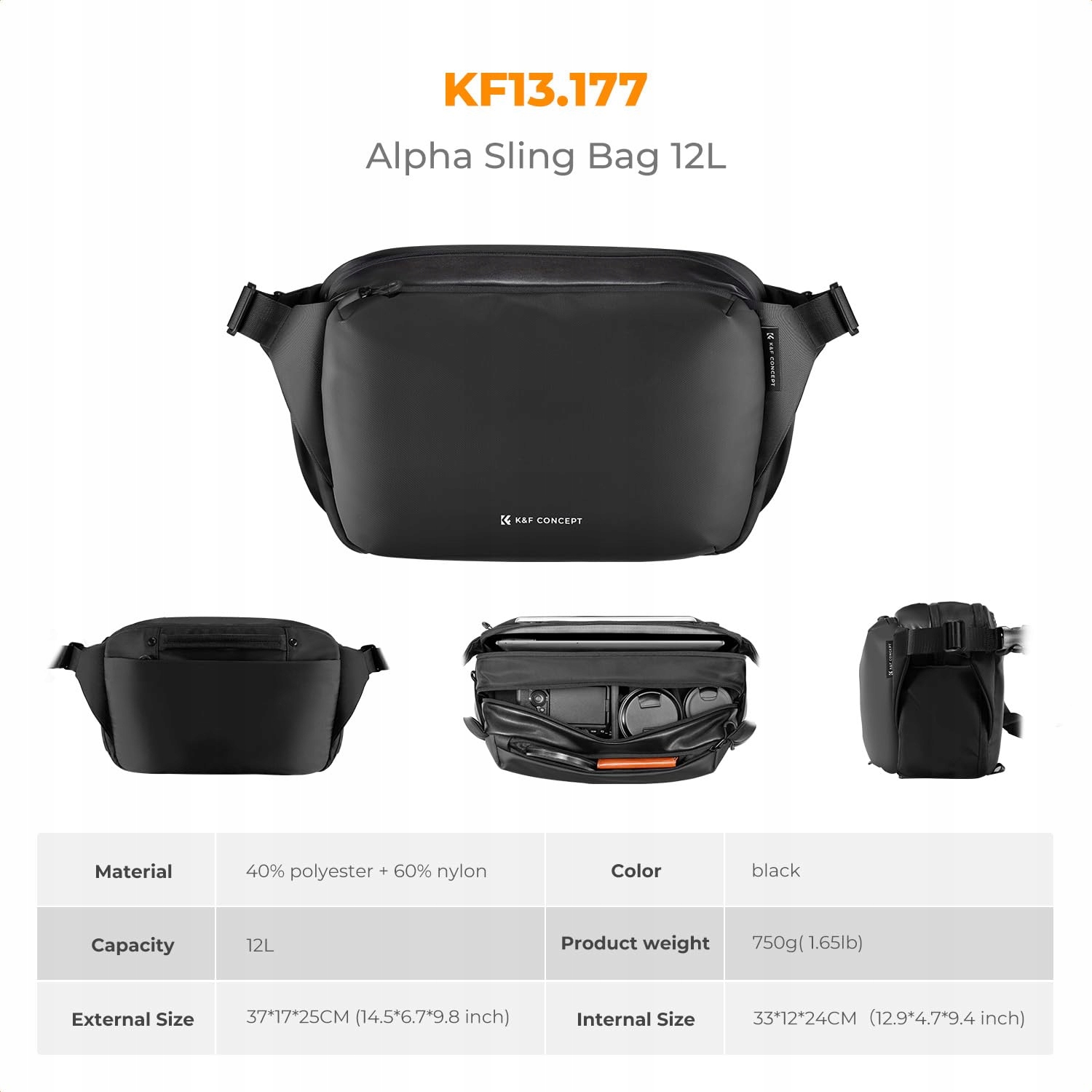K&F CONCEPT Duża Torba Na Aparat Kompatybilna Z Canon Nikon Sony DJI — miniatura 7