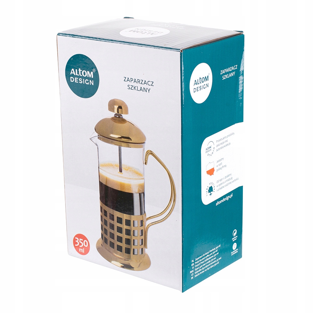 Zaparzacz dzbanek do kawy i herbaty szklany Altom Design 350 ml Pojemność 350 ml