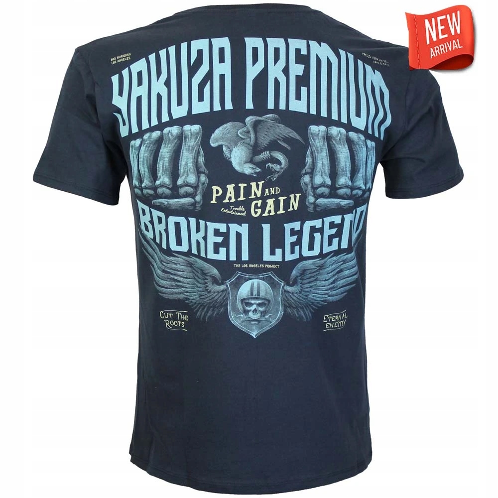 Tričko Yakuza Premium 3906 tmavě modré Broken Legend, Pain and Gain La