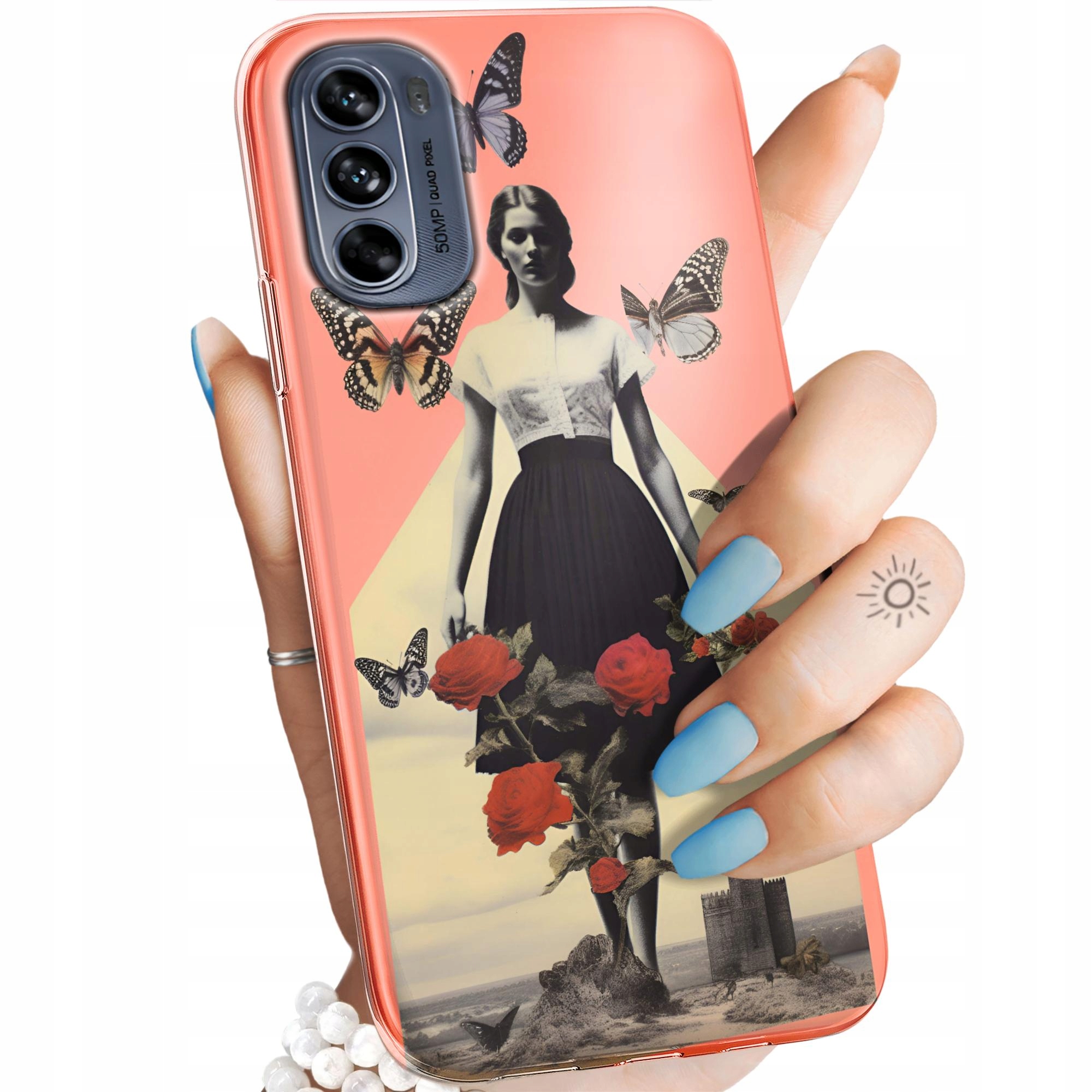 Etui Do Motorola Moto G62 5G Collage Retro Vintage Obudowa Pokrowiec