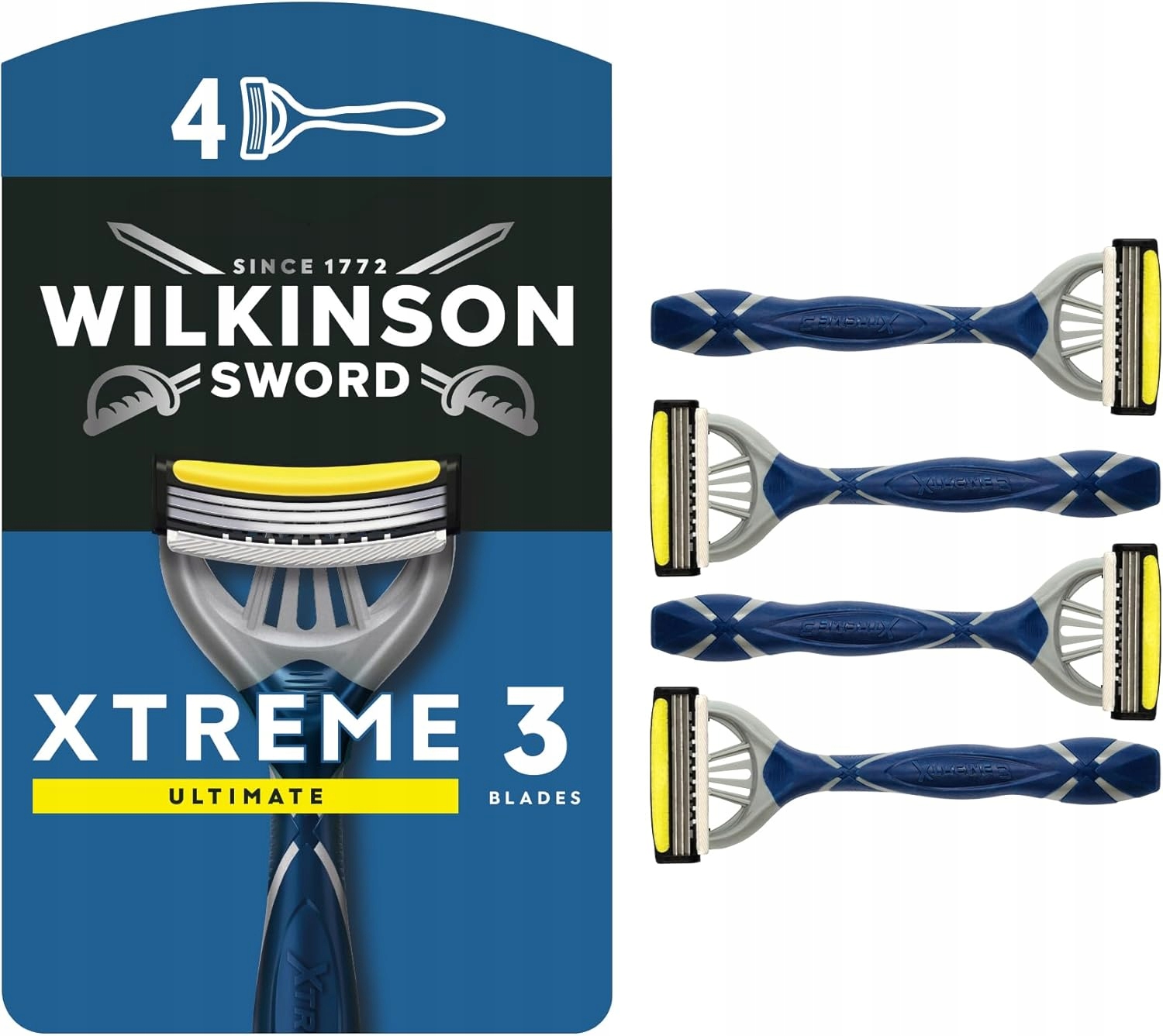 Wilkinson Sword Xtreme 3 na jedno použití holicí strojky 4 kusy 3 zvlhčovací čepele